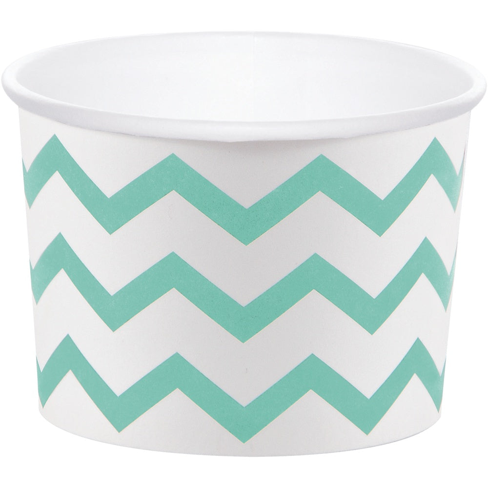 Chevron Treat Cups - Mint/Disc