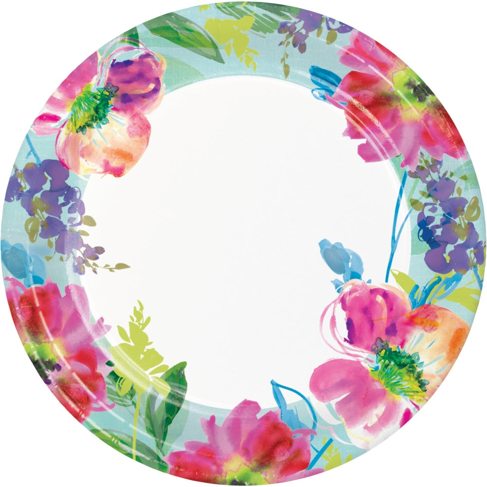 Painterly Floral 8In Plates/Disc