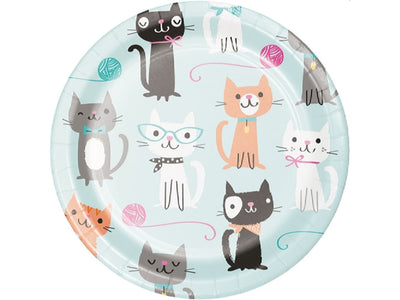 Purr-Fect Party 7In Plates, 8/Pk