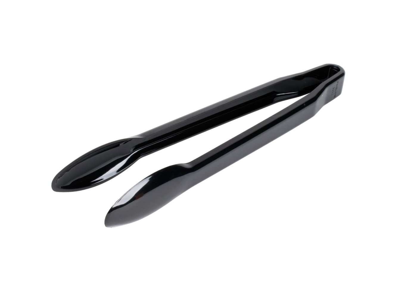 Black 12" Disposable Plastic Tongs