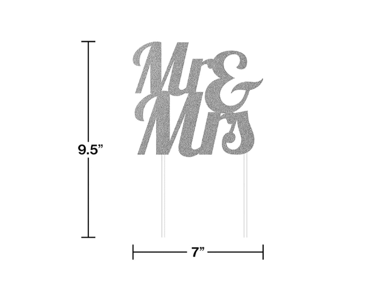 Mr & Mrs Cake Topper-Silver
