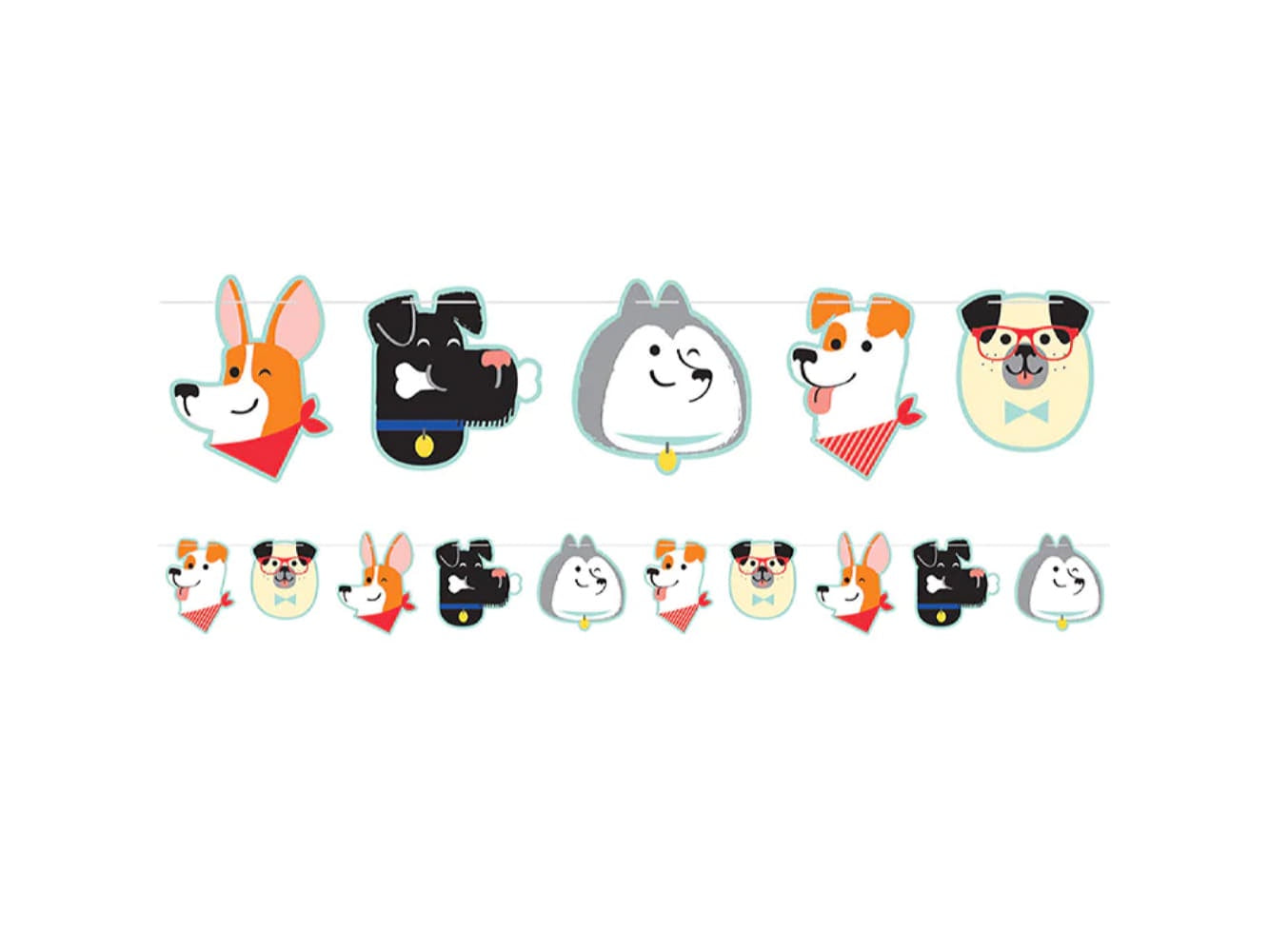 Dog Party Ribbon Banner, 6" X 75.5"