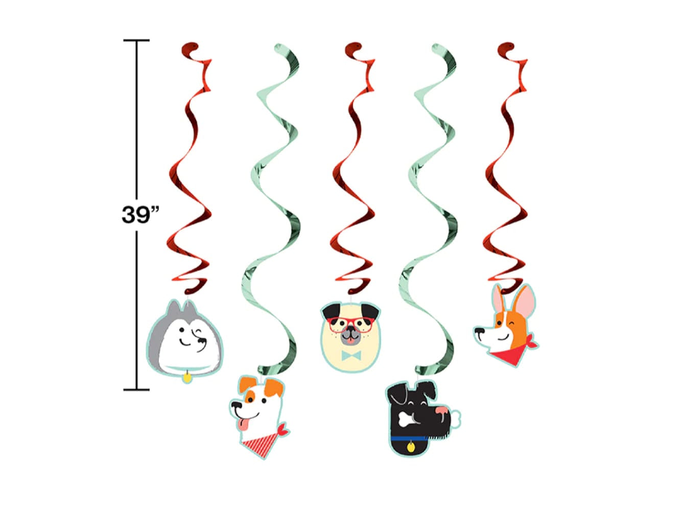 Dog Party Dizzy Danglers-5Ct