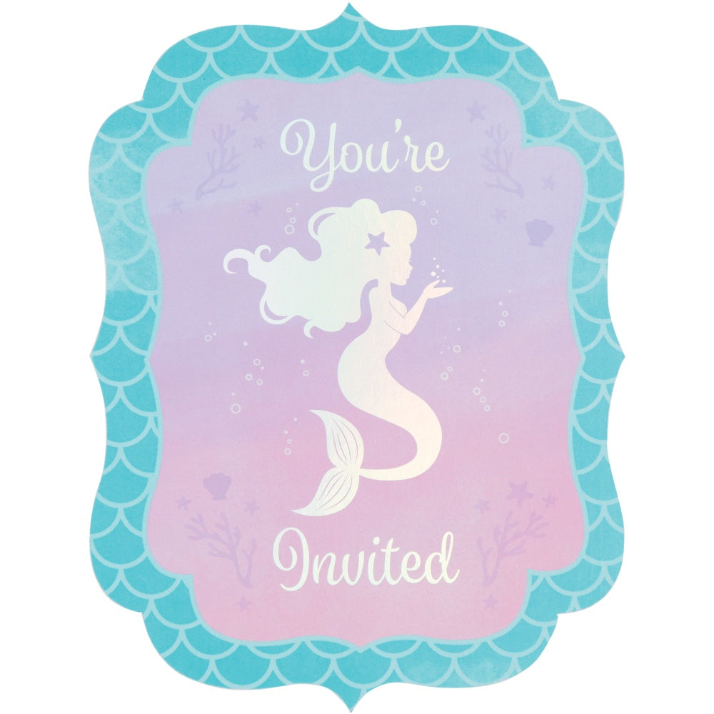 Mermaid Shine Invites-8ct