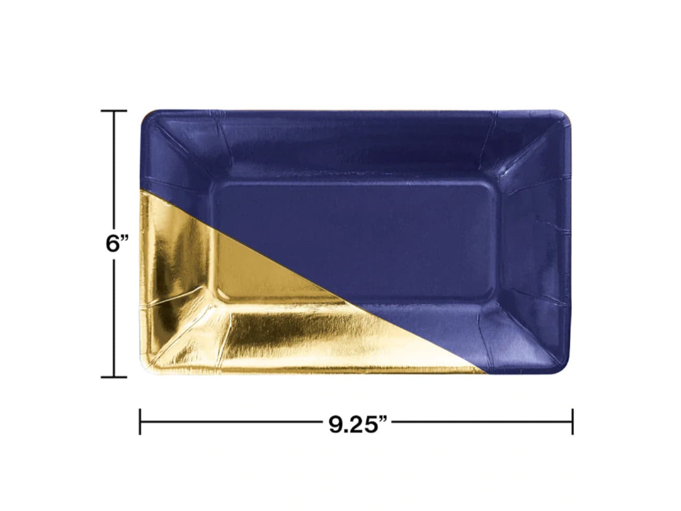 Navy & Gold Rectangle Paper Plates