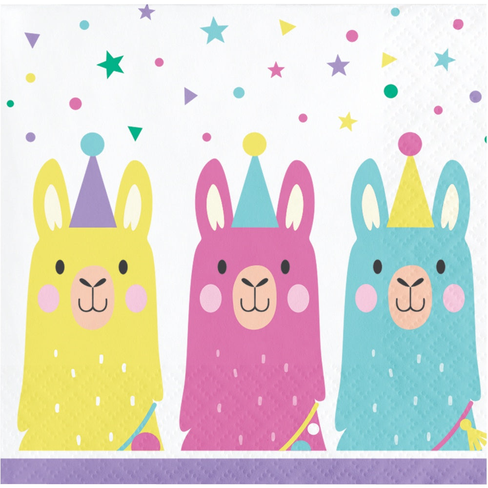 Llama Party Bev Napkins