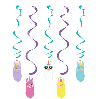 Llama Party Dizzy Danglers - 5Ct