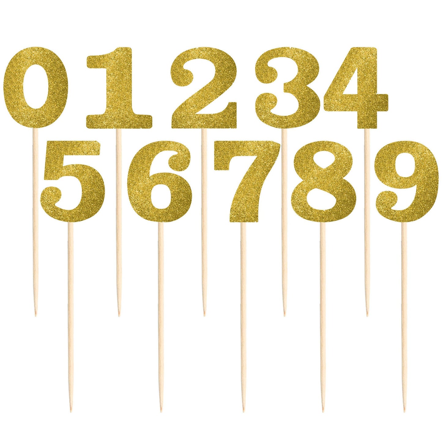 Table Num Glitter Gold Picks#1 - 12