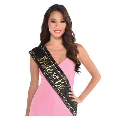 Bride To Be Deluxe Sash - Black & Gold