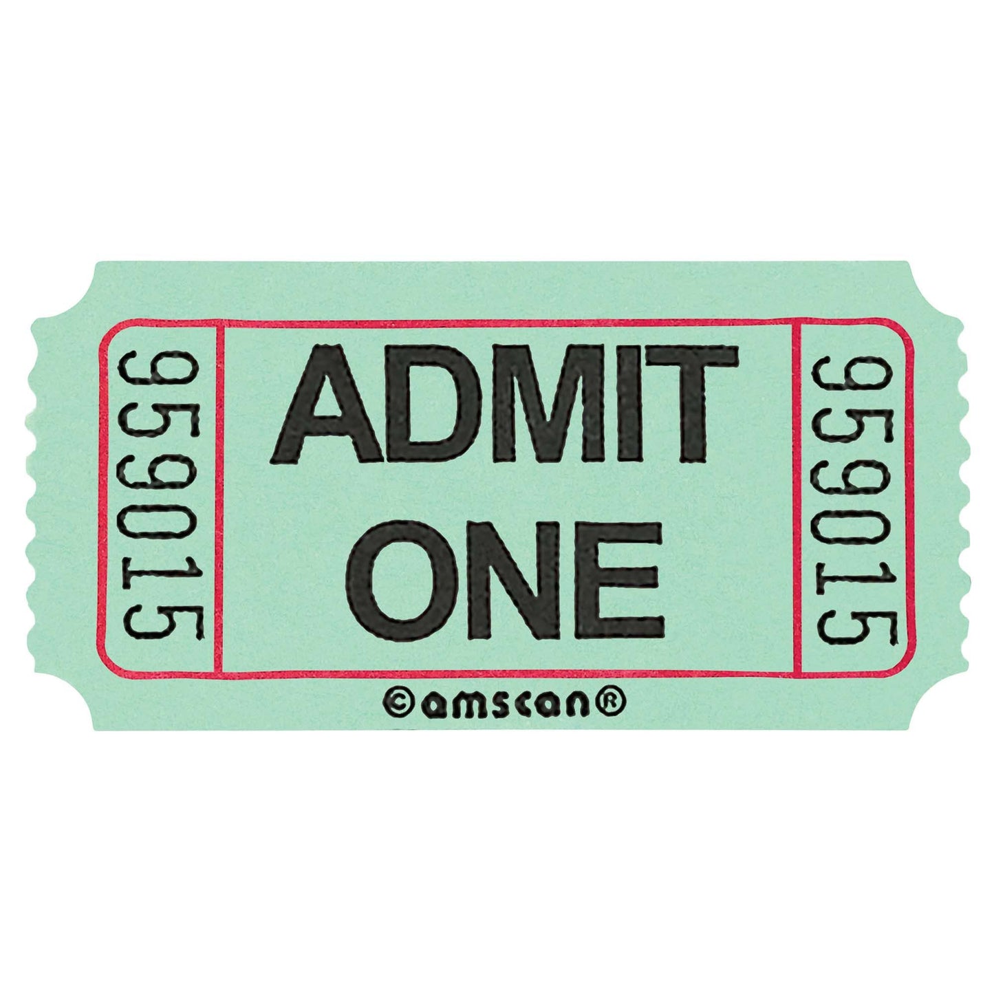 Green Admit One Ticket Roll