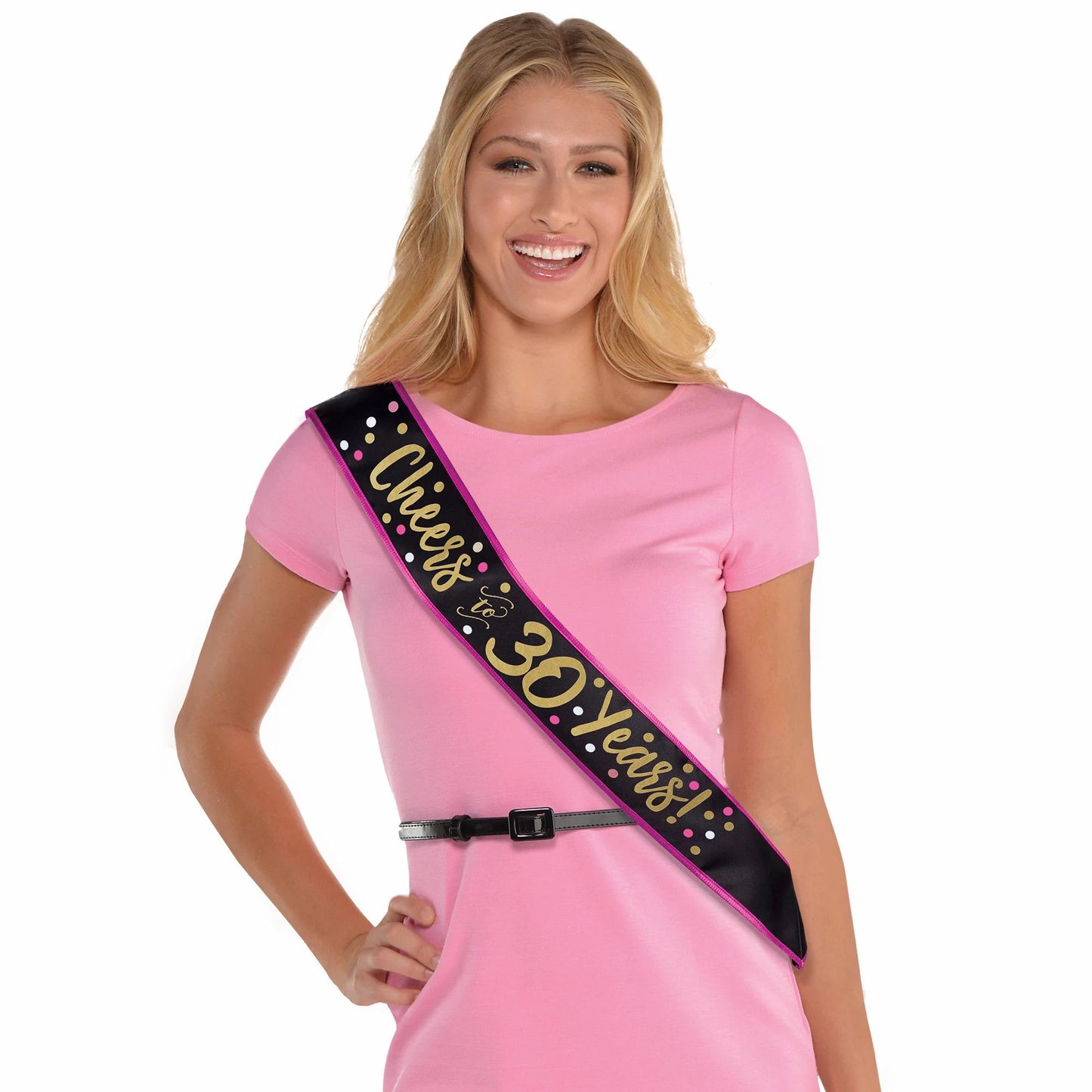 Pink And Gold Milestone 30 Fabric Sash