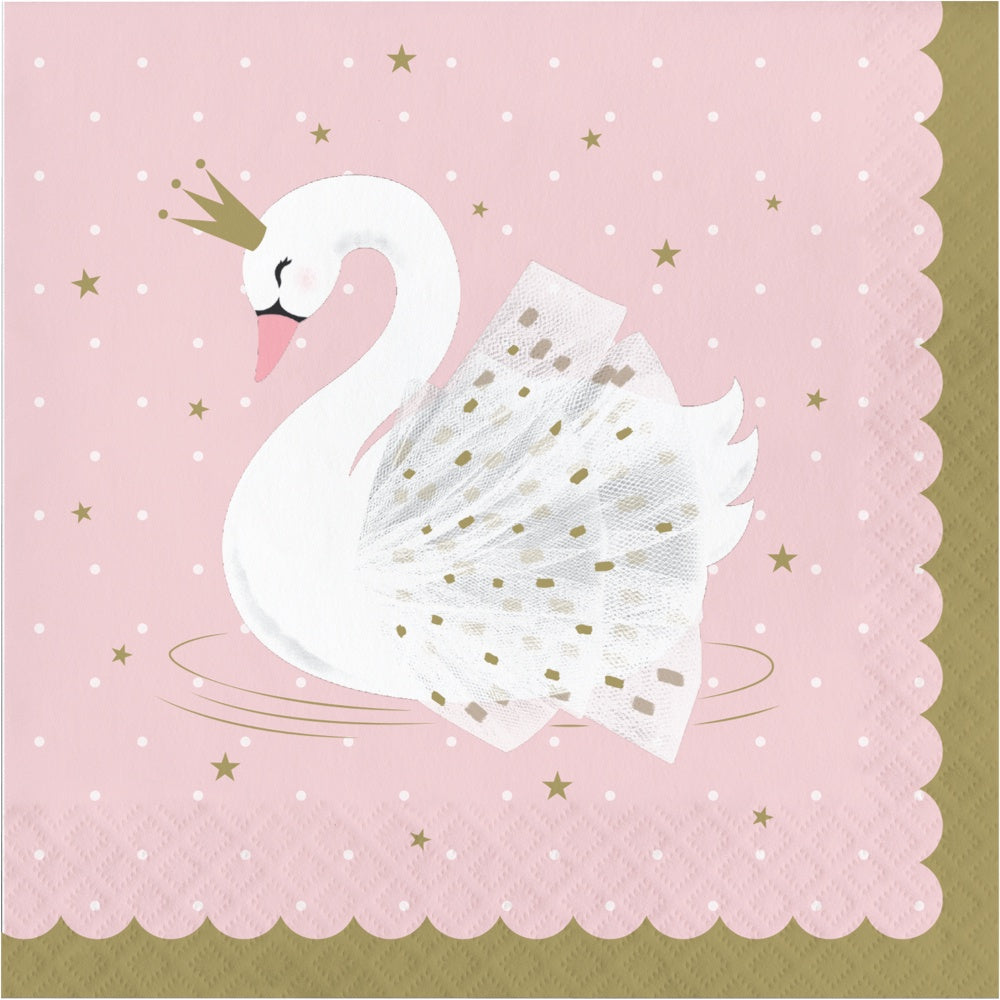 Stylish Swan Party Lunch Napkins
