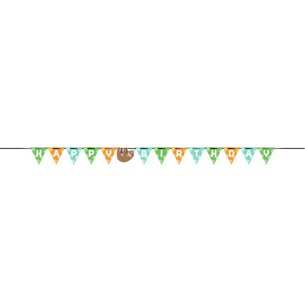 Happy Birthday Sloth Banner