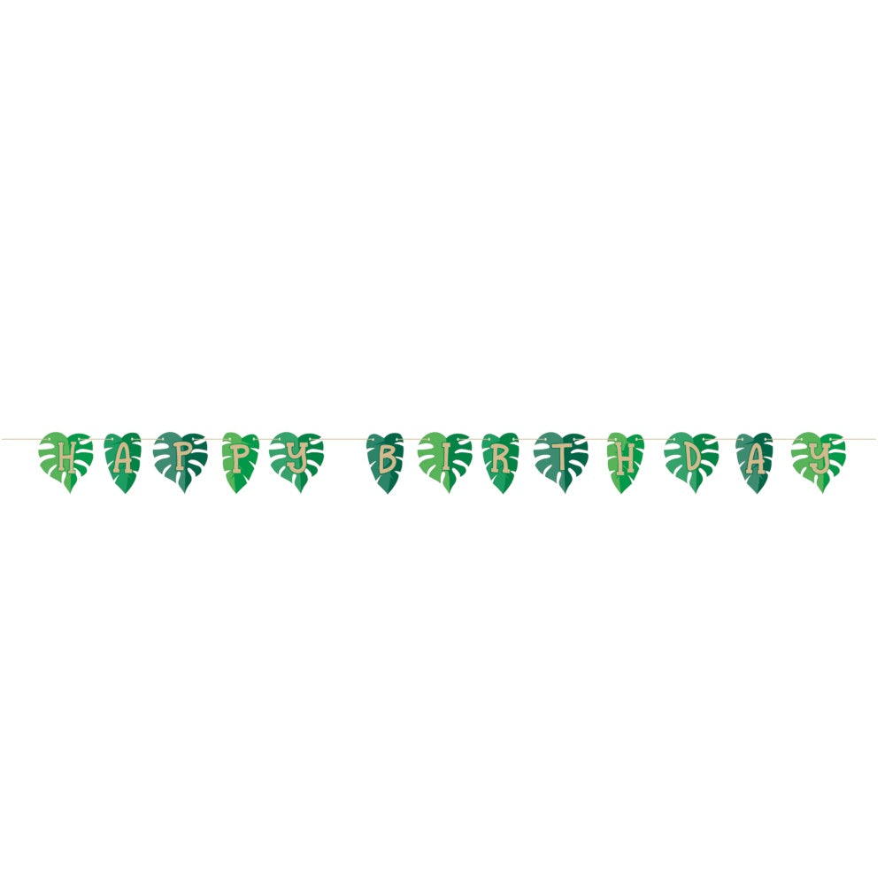 Jungle Leaves Happy Bday Banner