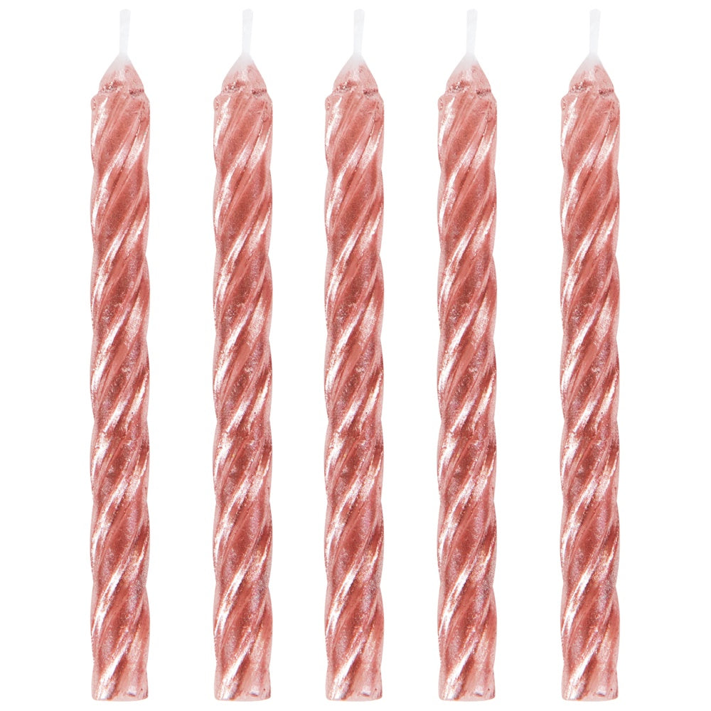 Rose Gold Spiral Candles-24Ct