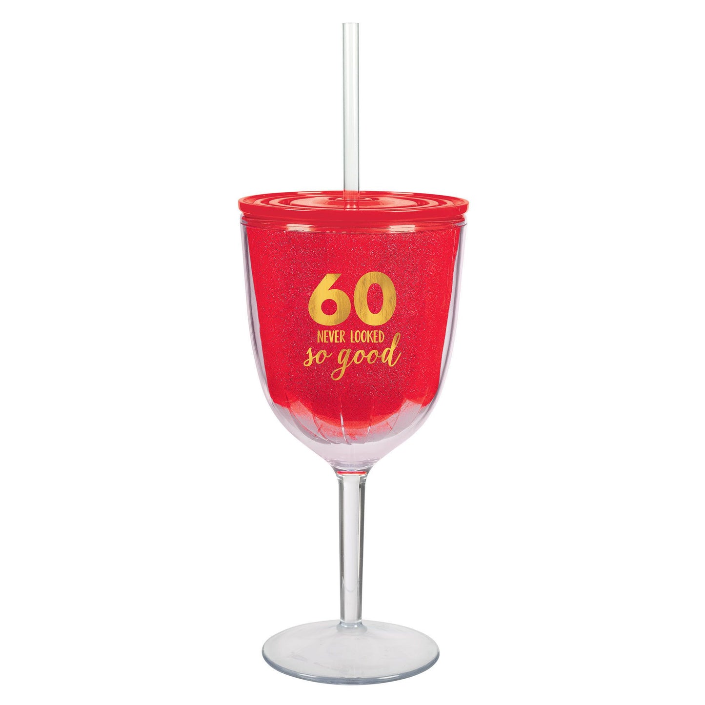 60 Never Looked So Good Plastic Cup – Hot‑Stamped