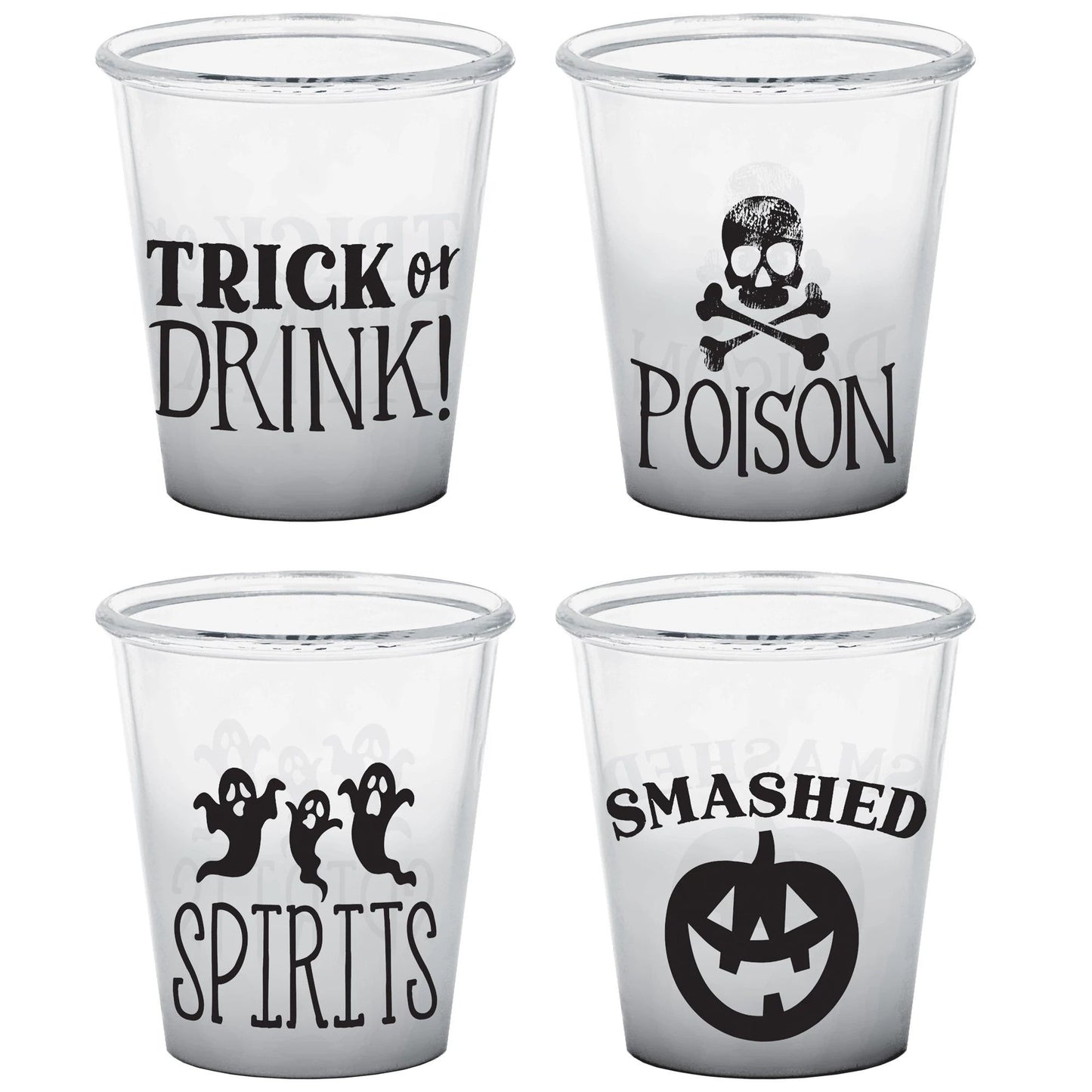 Classic Halloween Plastic Shot Glass Set-4pcs