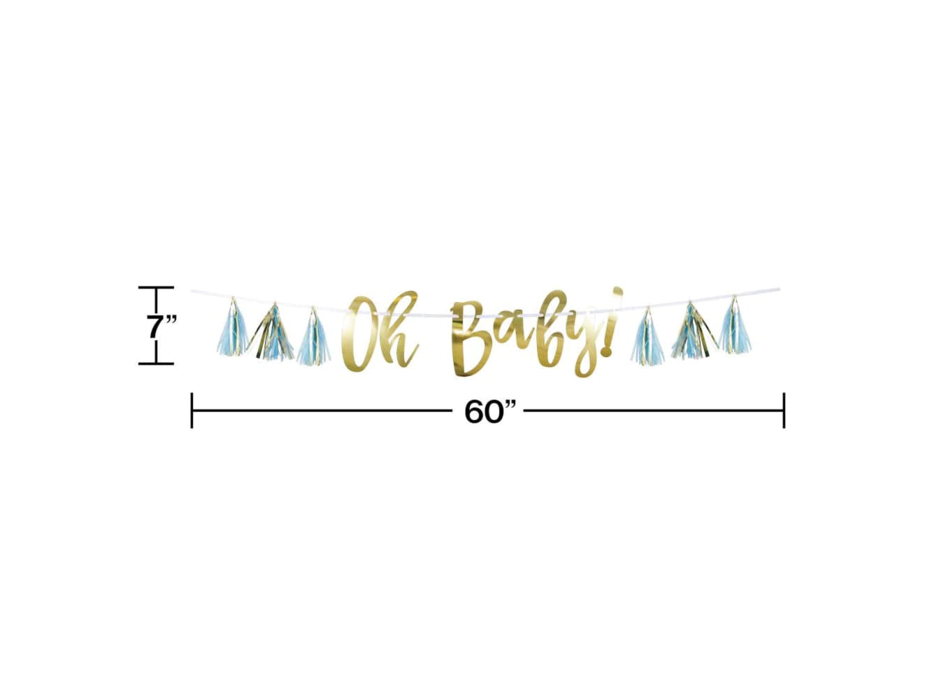Blue Oh Baby Tassel Banner