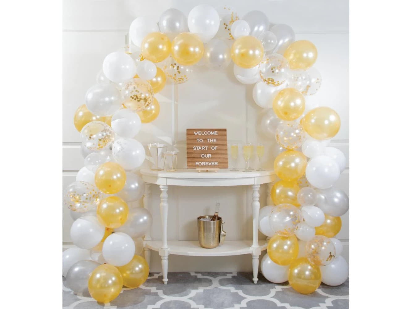 Balloon Garland Kit-White And Gold