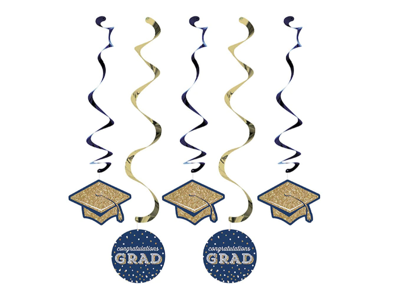 Glittering Grad Dizzy Danglers-5Pk