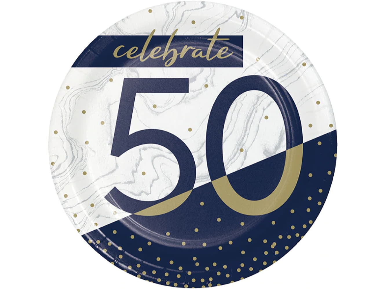 Navy & Gold Milestone 7In Plates-#50