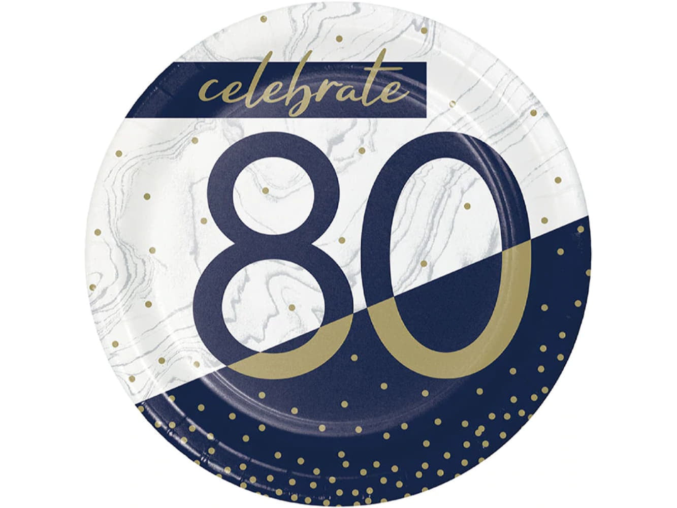 Navy & Gold Milestone 7In Plates-#80