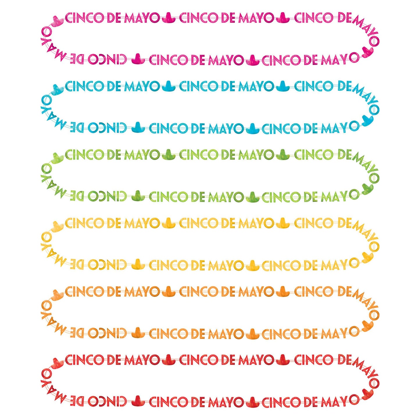Cinco De Mayo Necklaces - 6Pcs