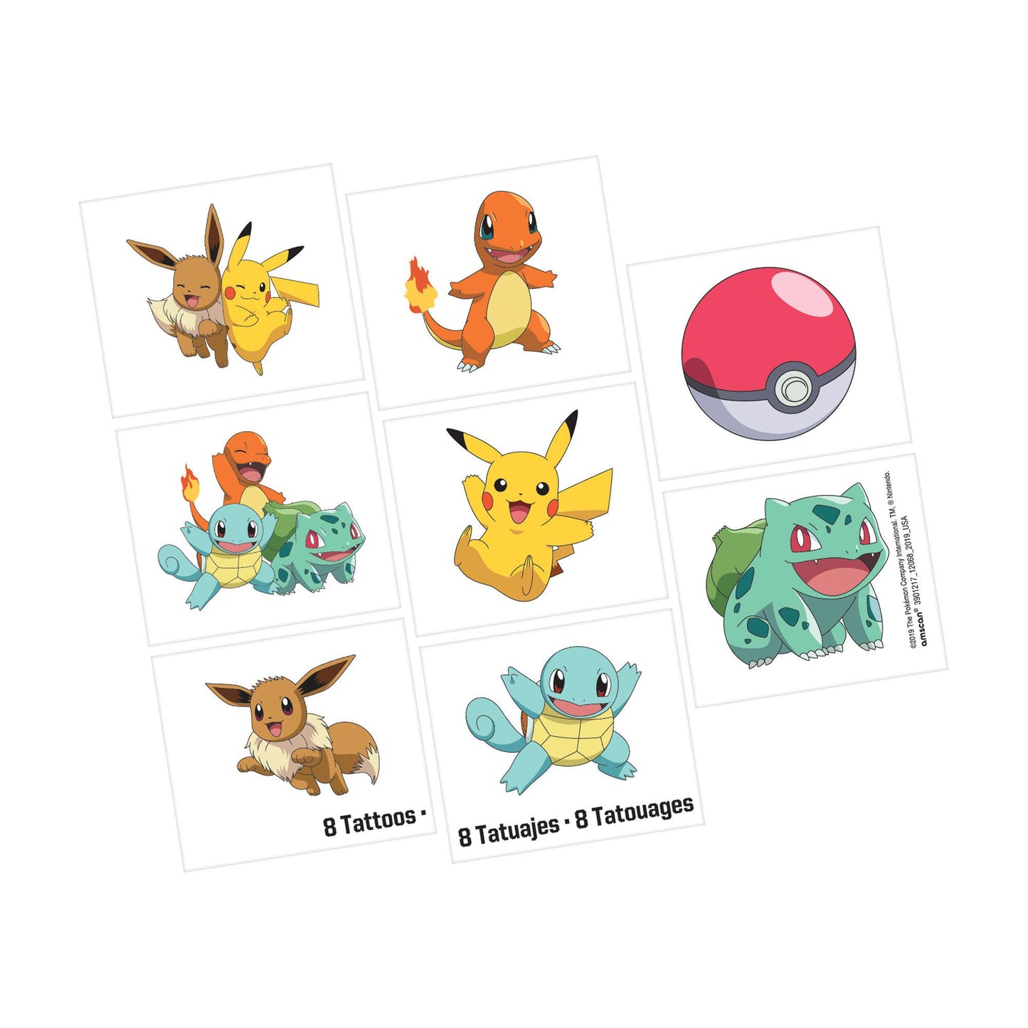 Pokemon Tattoos - 8Pk