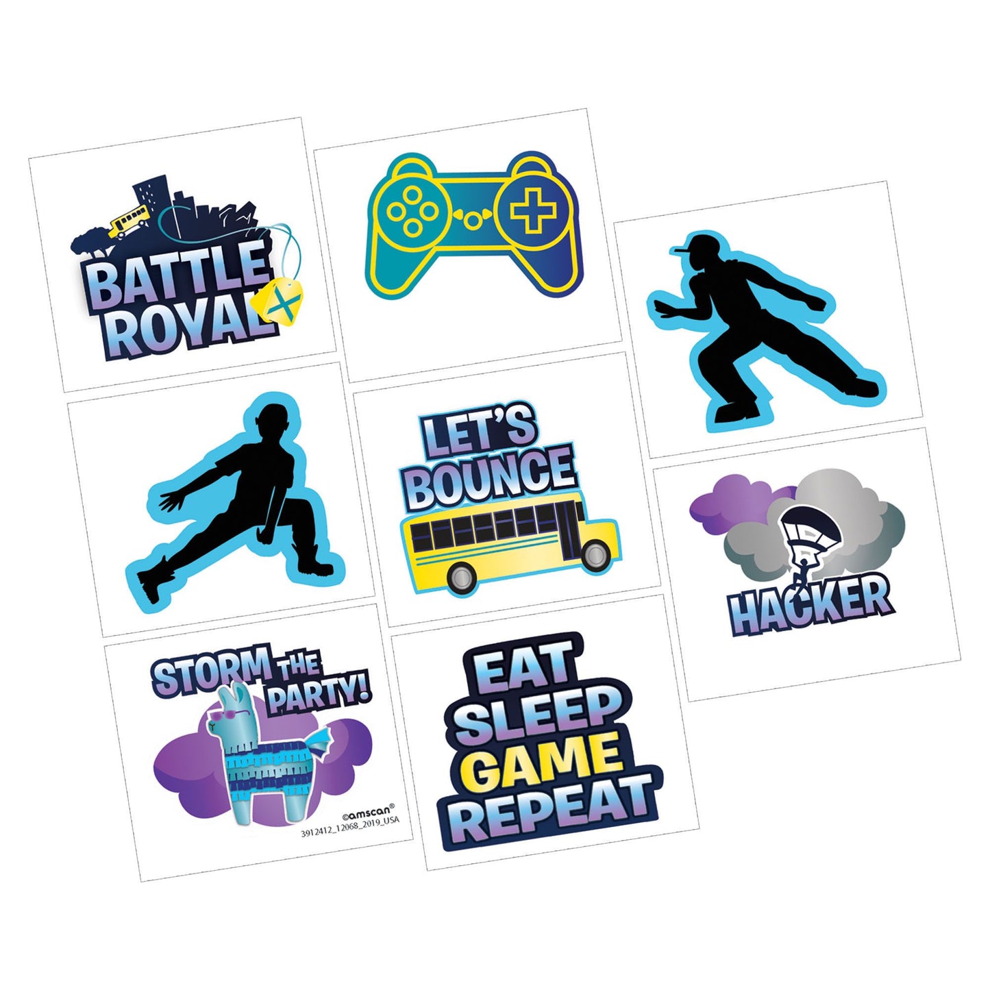 Battle Royal Tattoo Sheet - 8Pcs