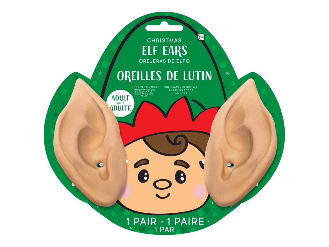 3 1/2" X 2" Christmas Elf Ears-Onesize