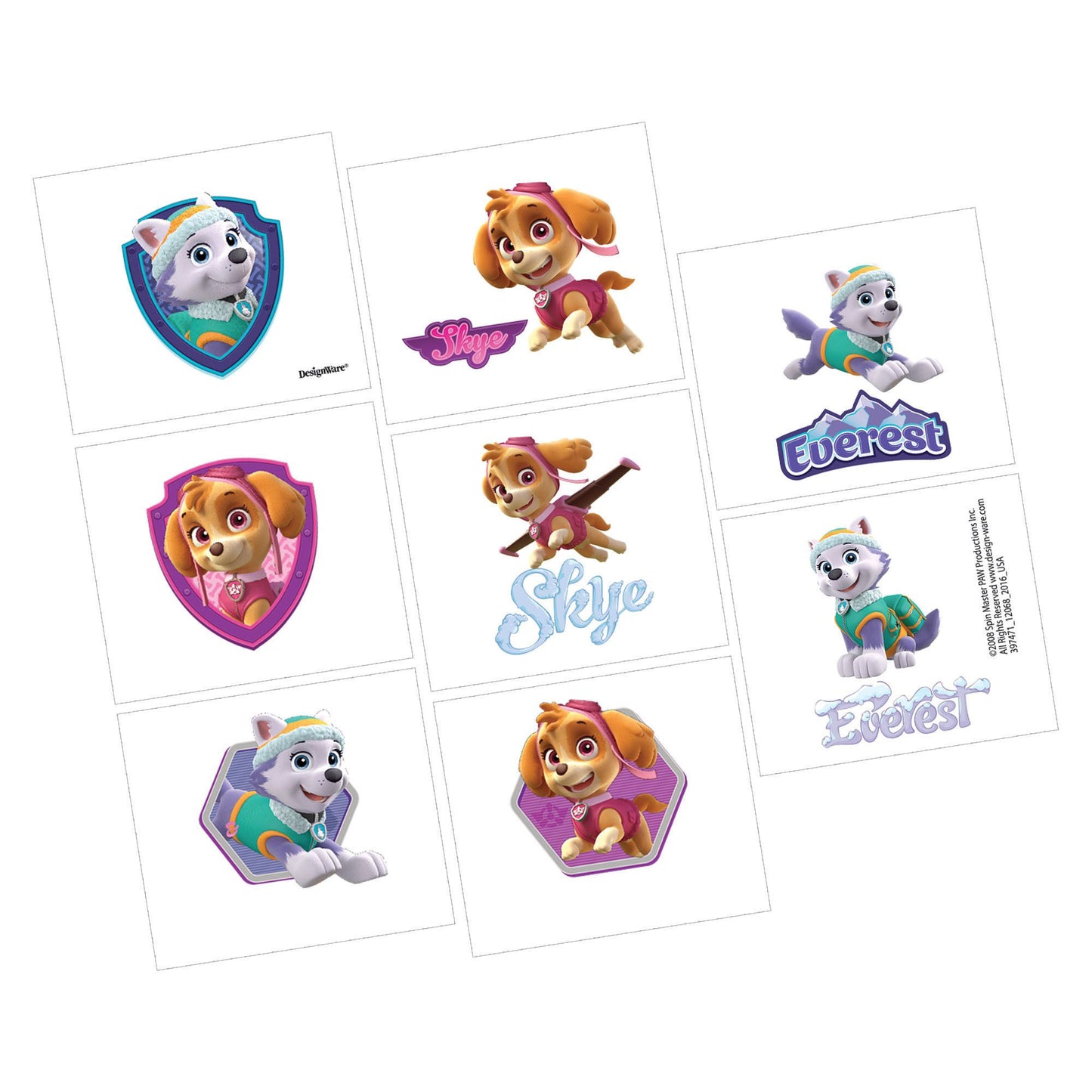 Girl Paw Patrol Tattoos - 8Ct