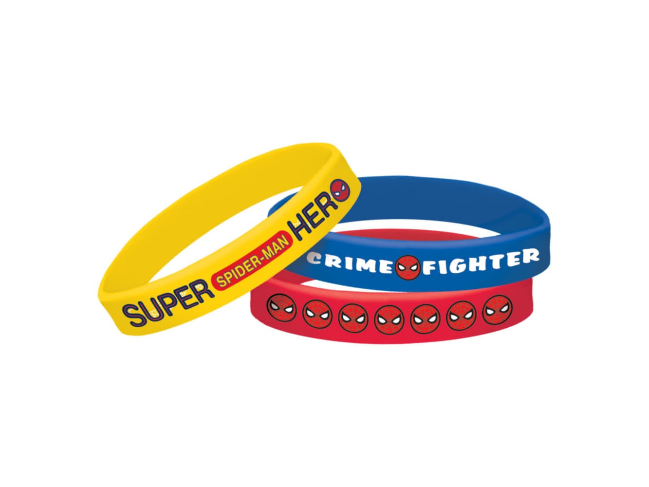 Spider-Man Rubber Bracelets, 3 1/2" X 7/16", 6/Pk
