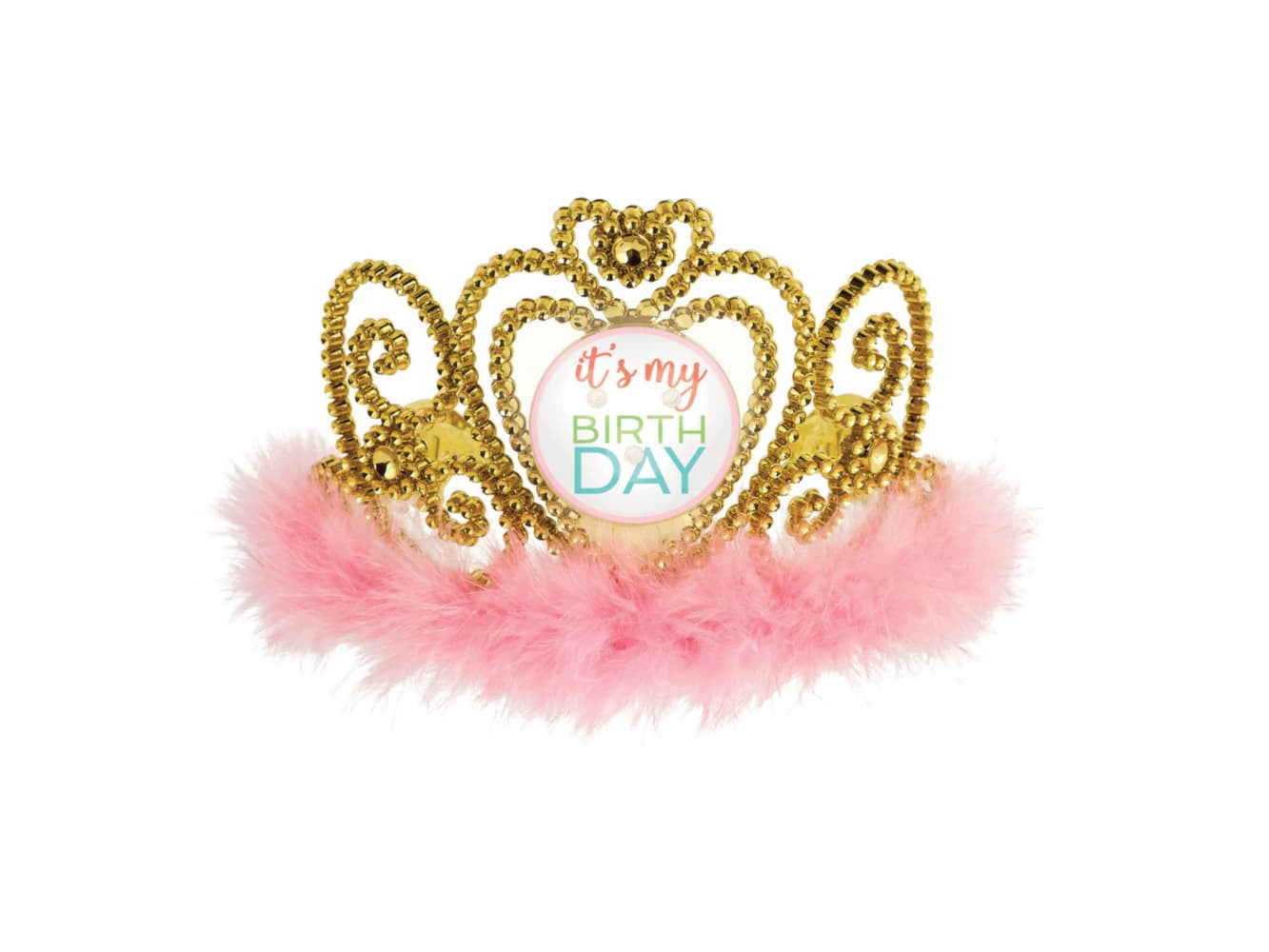 4" Confetti Fun Light-Up Tiara With Marabou