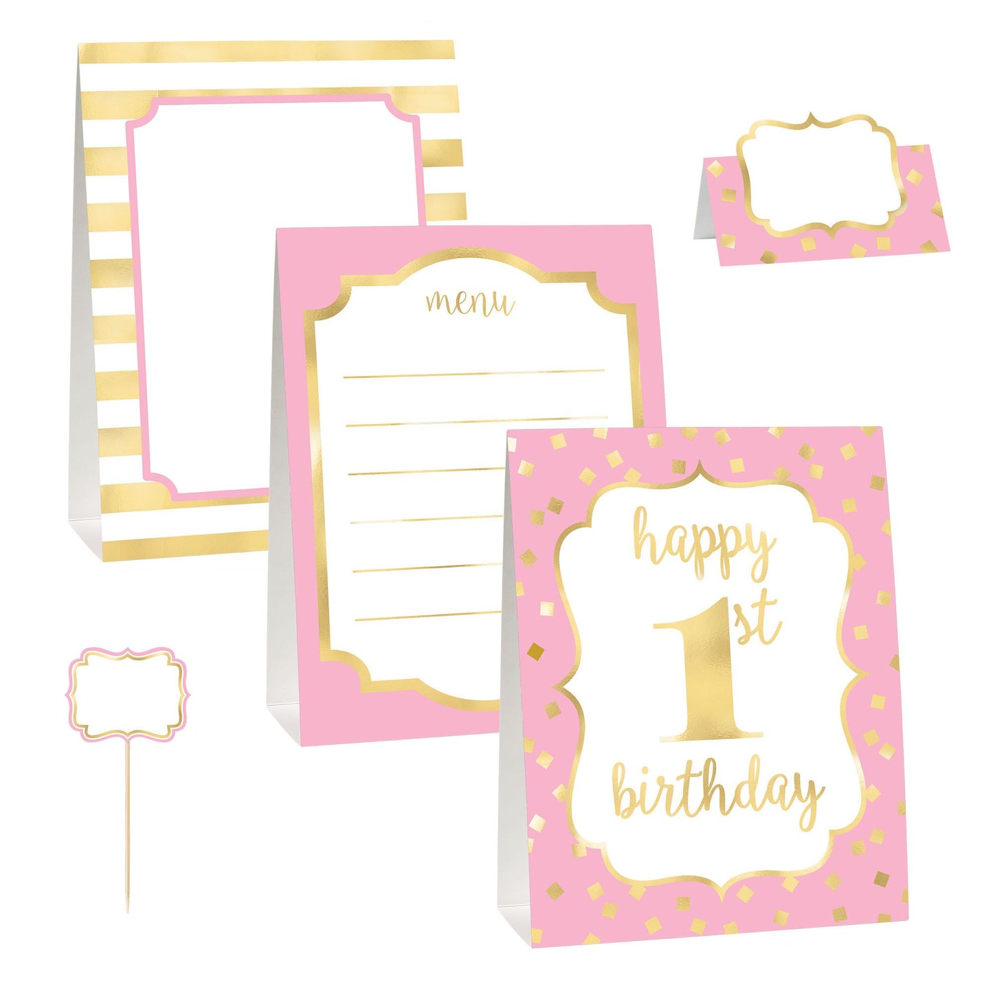 1St Birthday Pink Buffet Decorating Kit