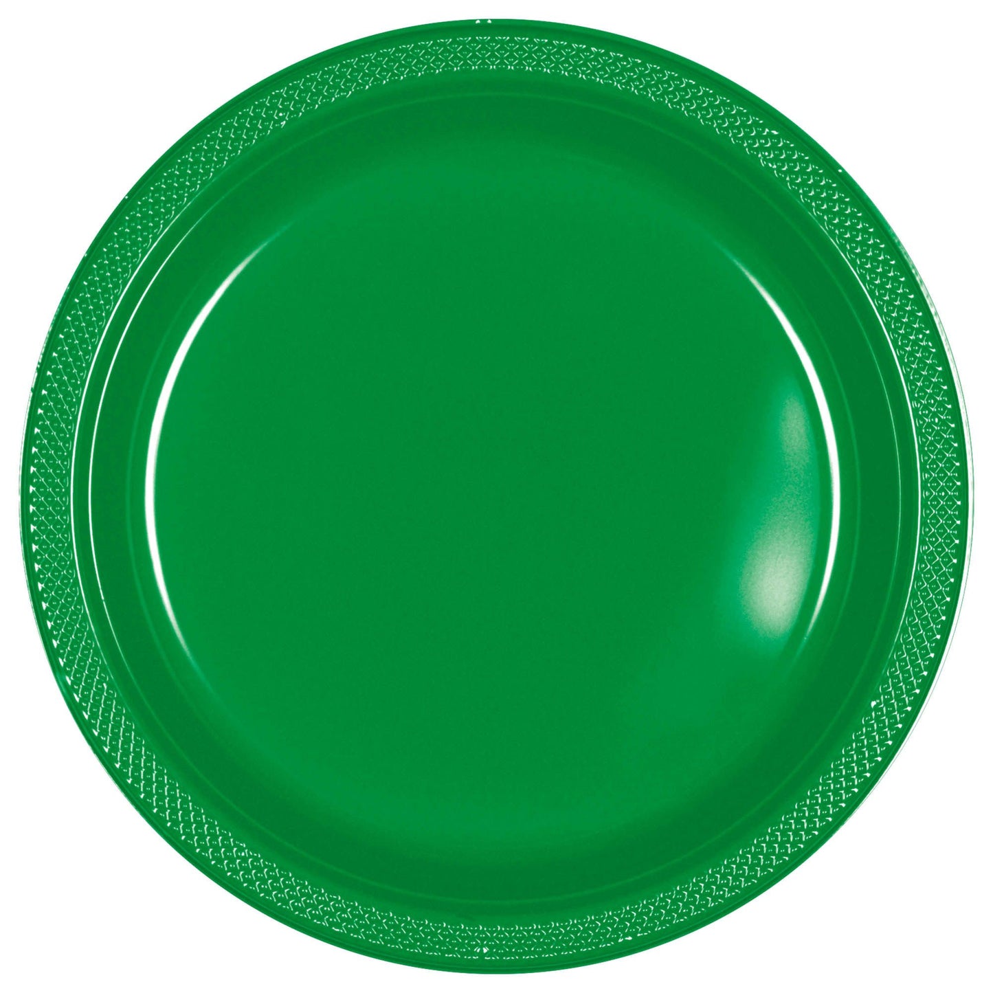 7-Inch Festive Green Plastic Plates