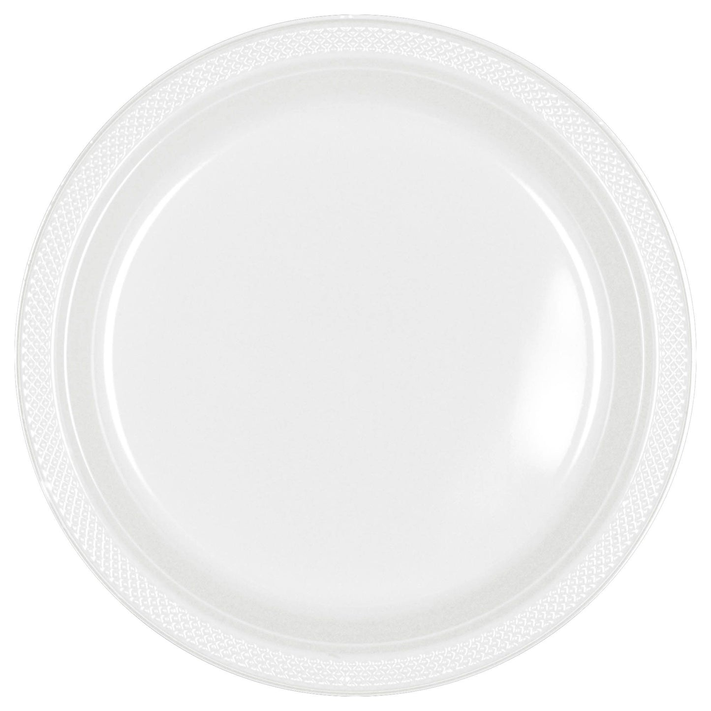 7In Plastic Plates-Frosty White