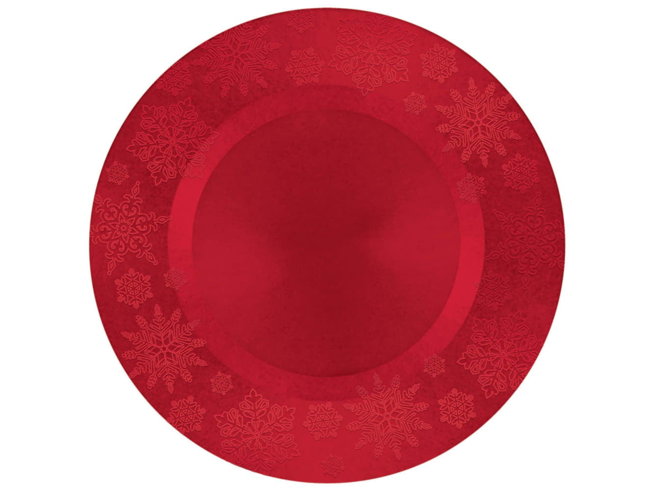 13In Red Poinsetta Plastic Charger