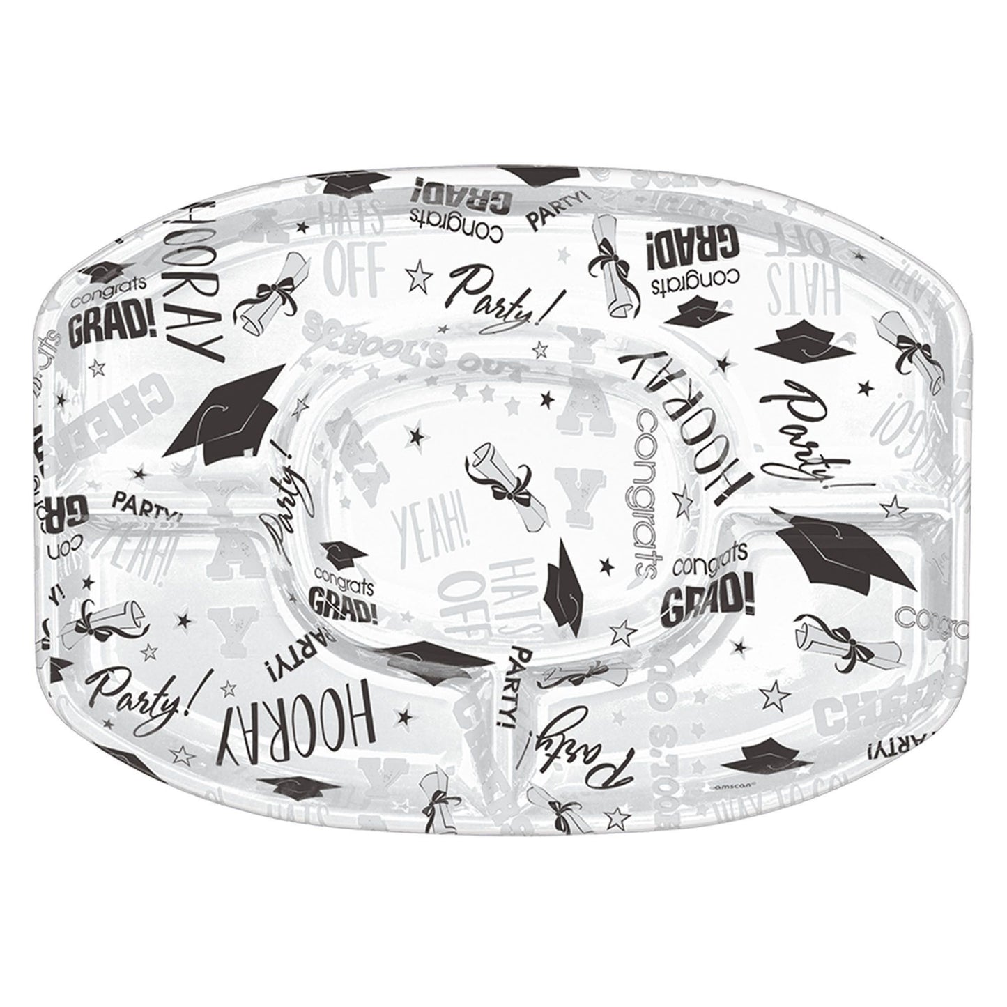 White Grad Platter 4 Compartments