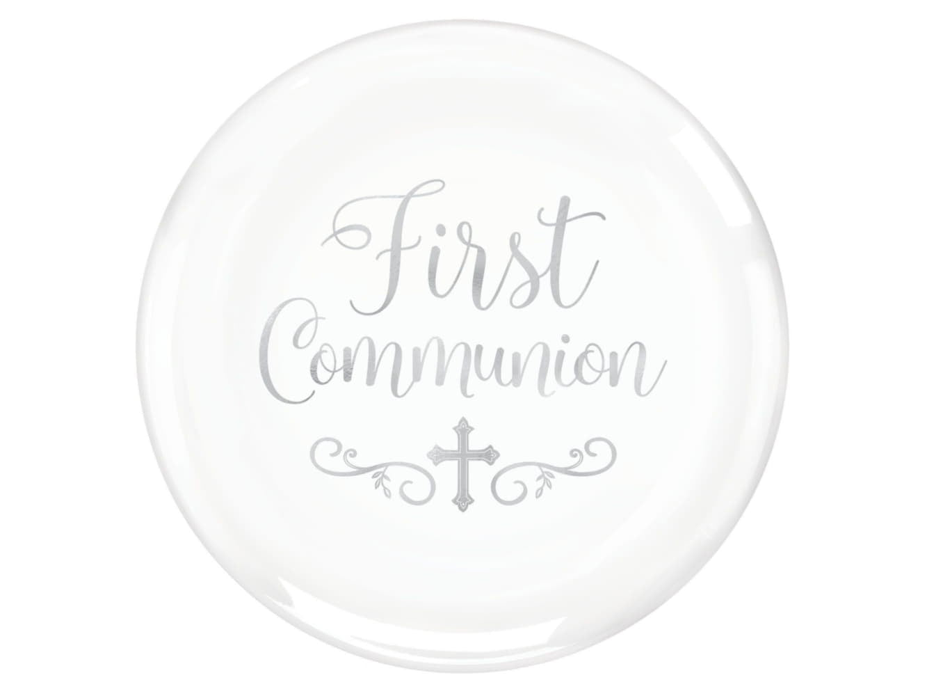 14In First Communion Round Coupe Platter - Hot-Stamped Plastic