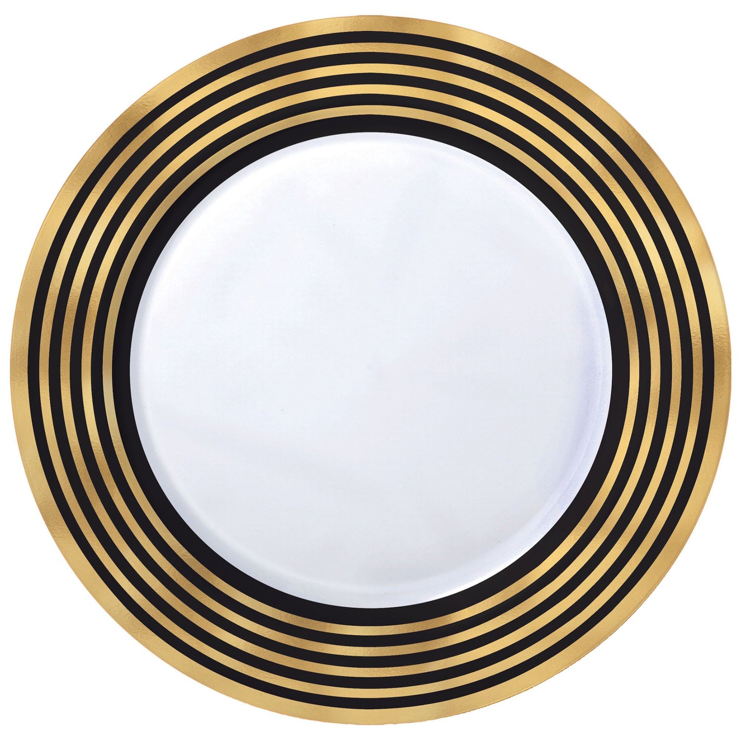 Premium Gold Stripes 7.5In Plates - 20Pcs