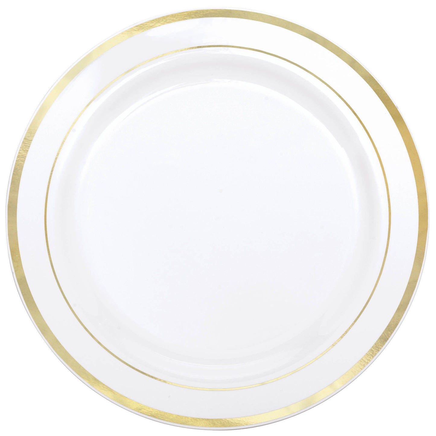 Premium 7.5In White/Goldtrim Plates - 20Pcs