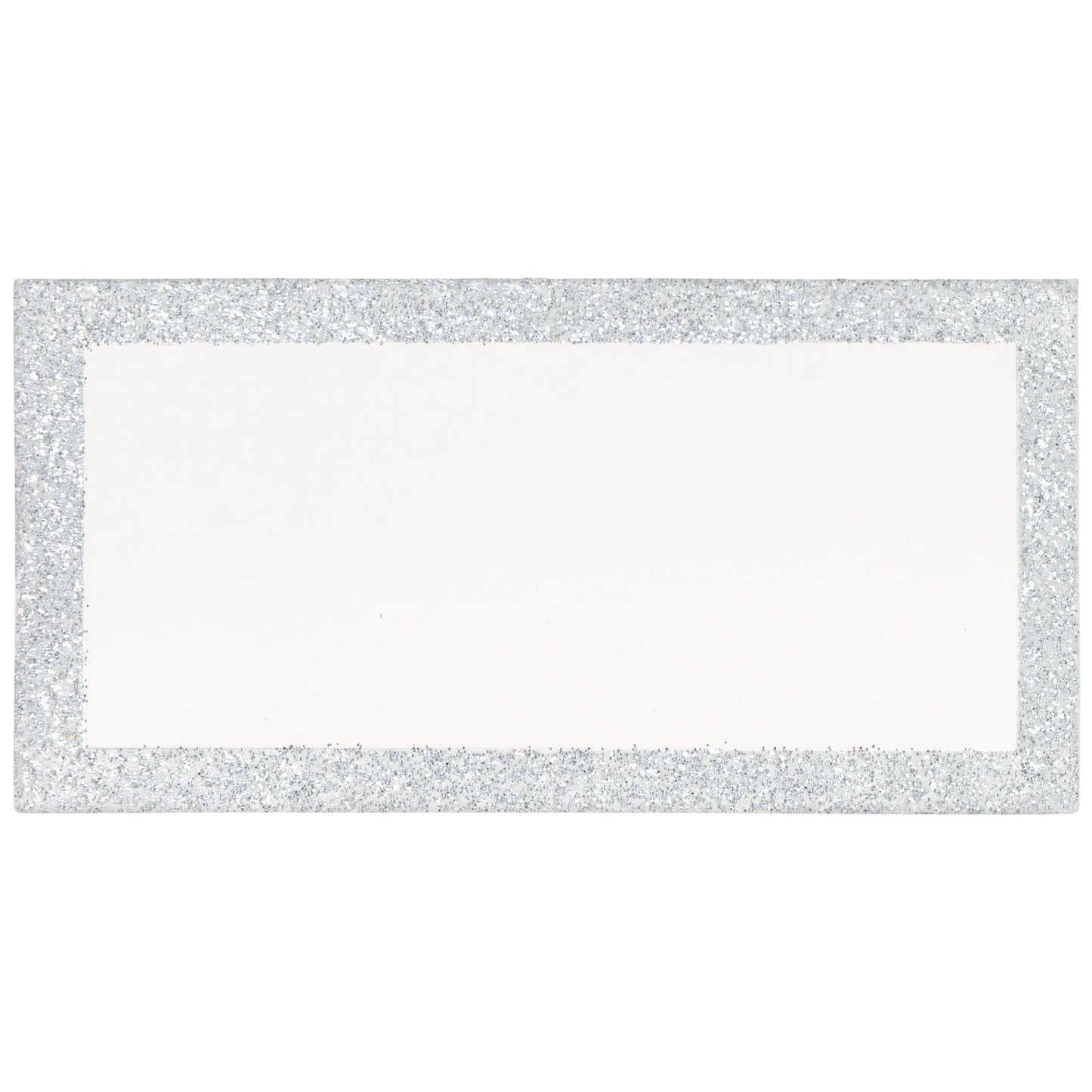 Place Card Silver Glitter Border