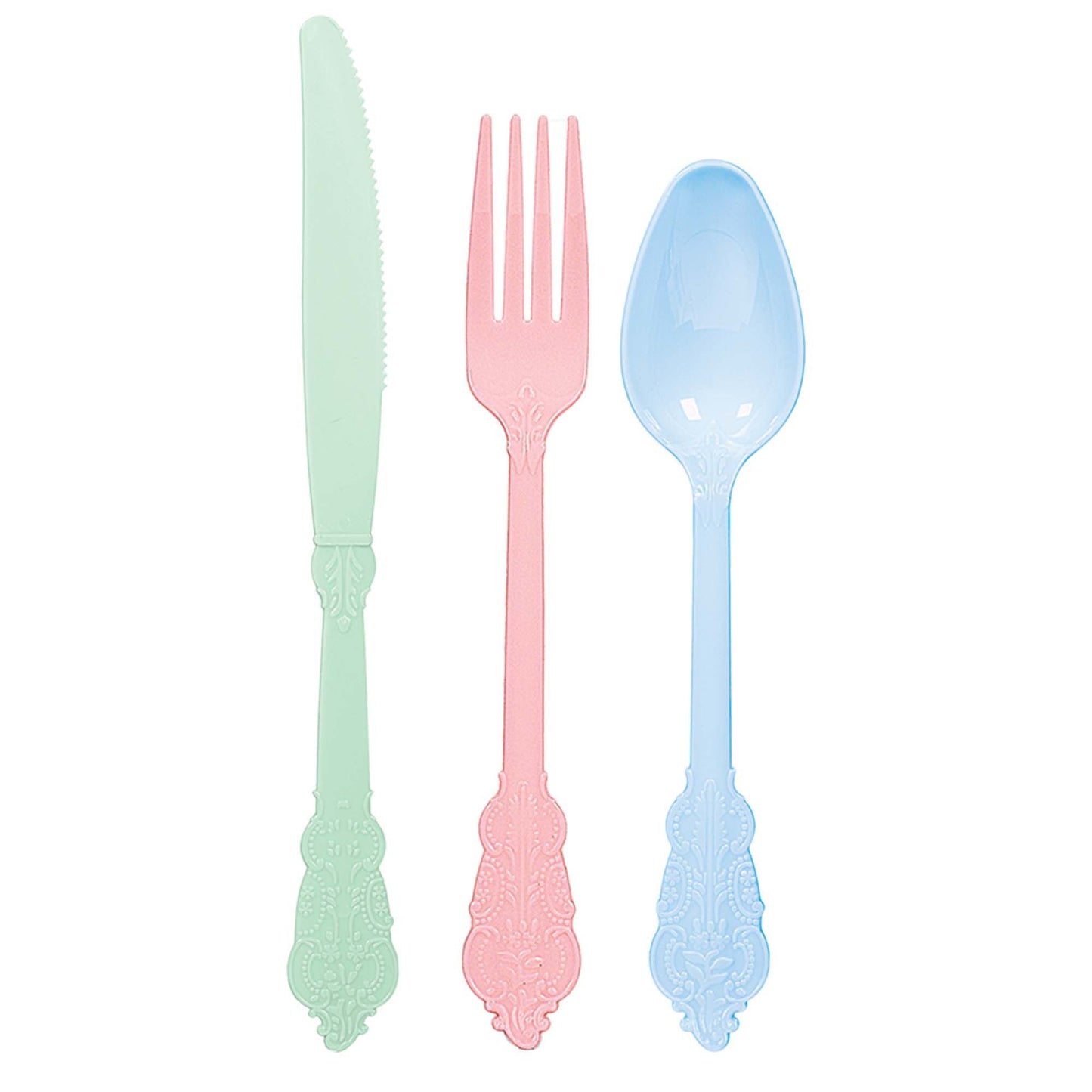 Premium Quality Pretty Pastels Ornate Cutlery-24Pcs