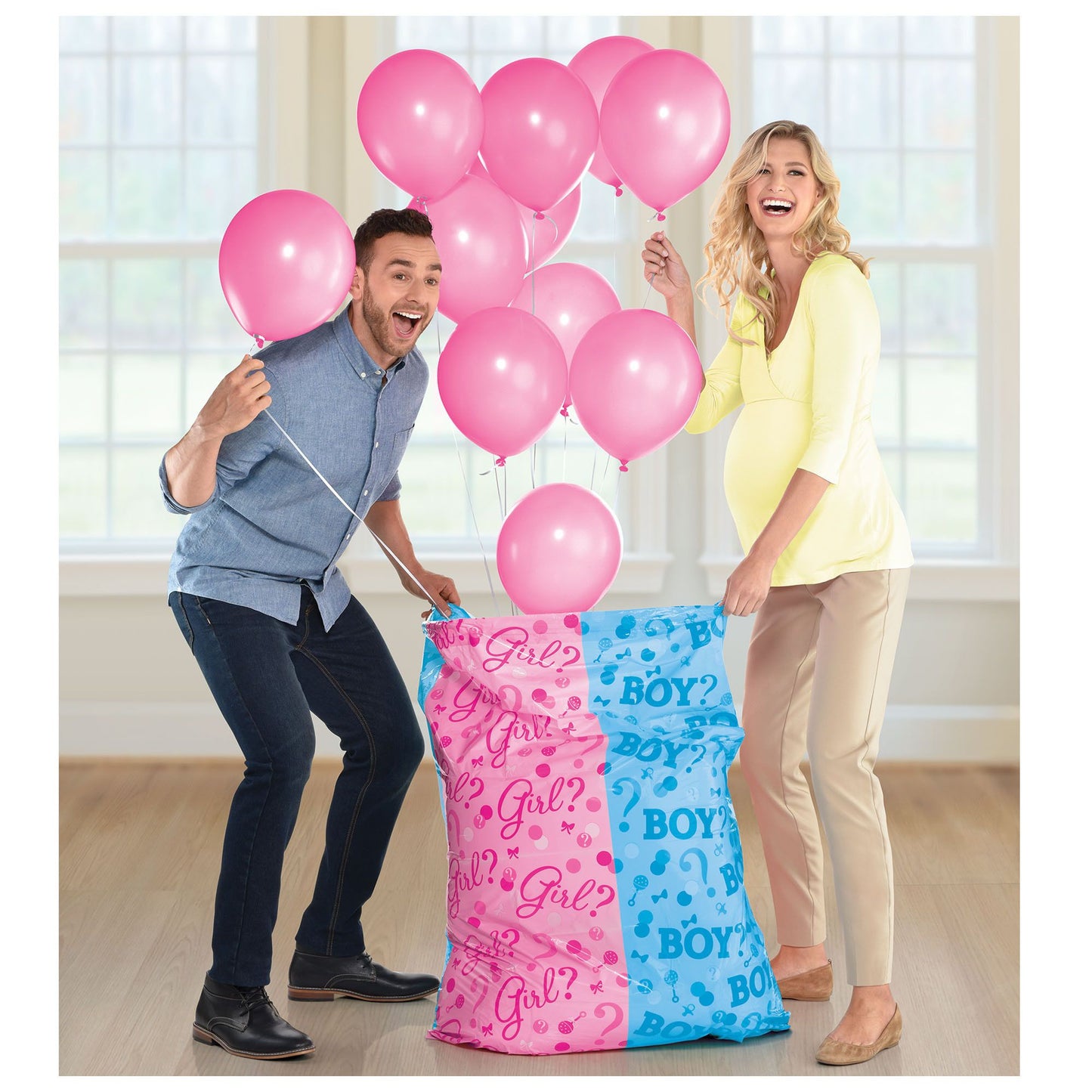 Gift Sack Reveal With Balloons - Girl