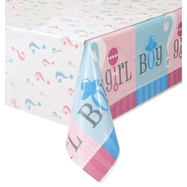 Gender Reveal Rectangular Plastic Table Cover, 54"X84"