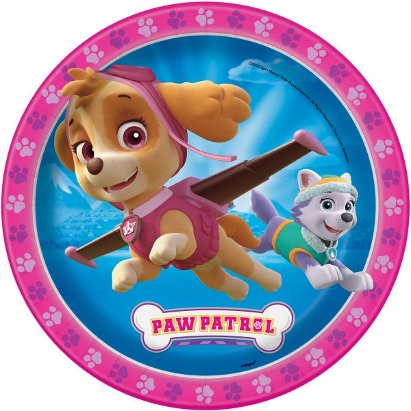 Paw Patrol Girl Round 9" Dinner Plates, 8Ct