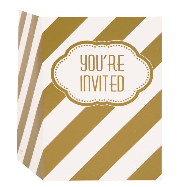 Golden Birthday Invitations, 8Ct