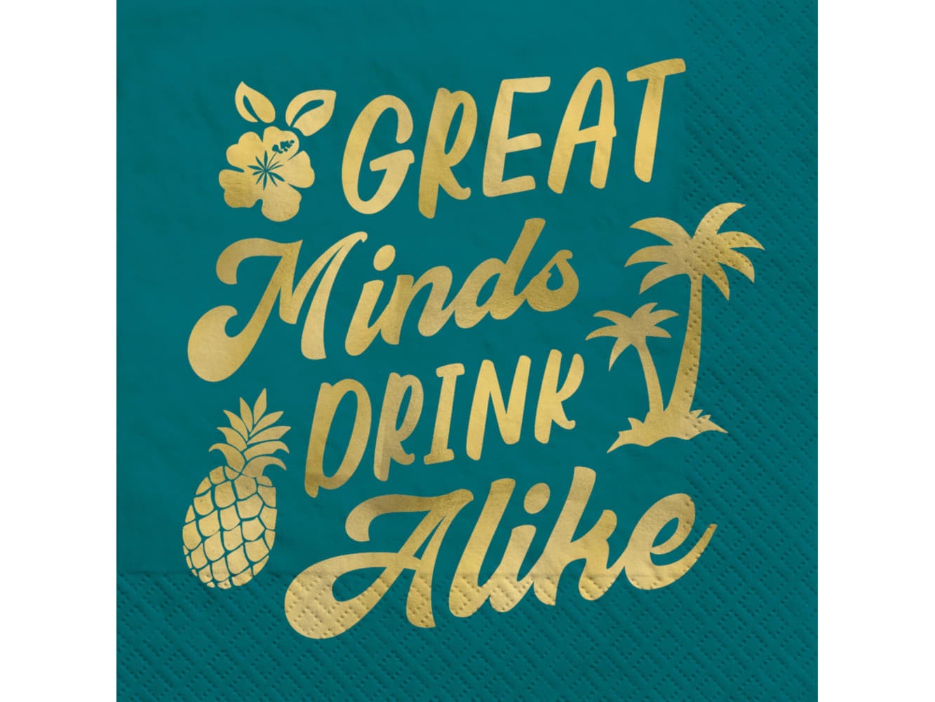 Great Minds Drink Alike Beverage Napkins, 5" X 5", 16/Pk