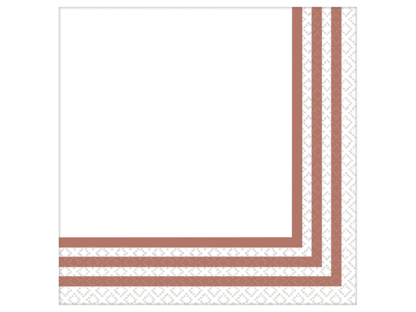 5" X 5" Striped Rose Gold Beverage Napkins