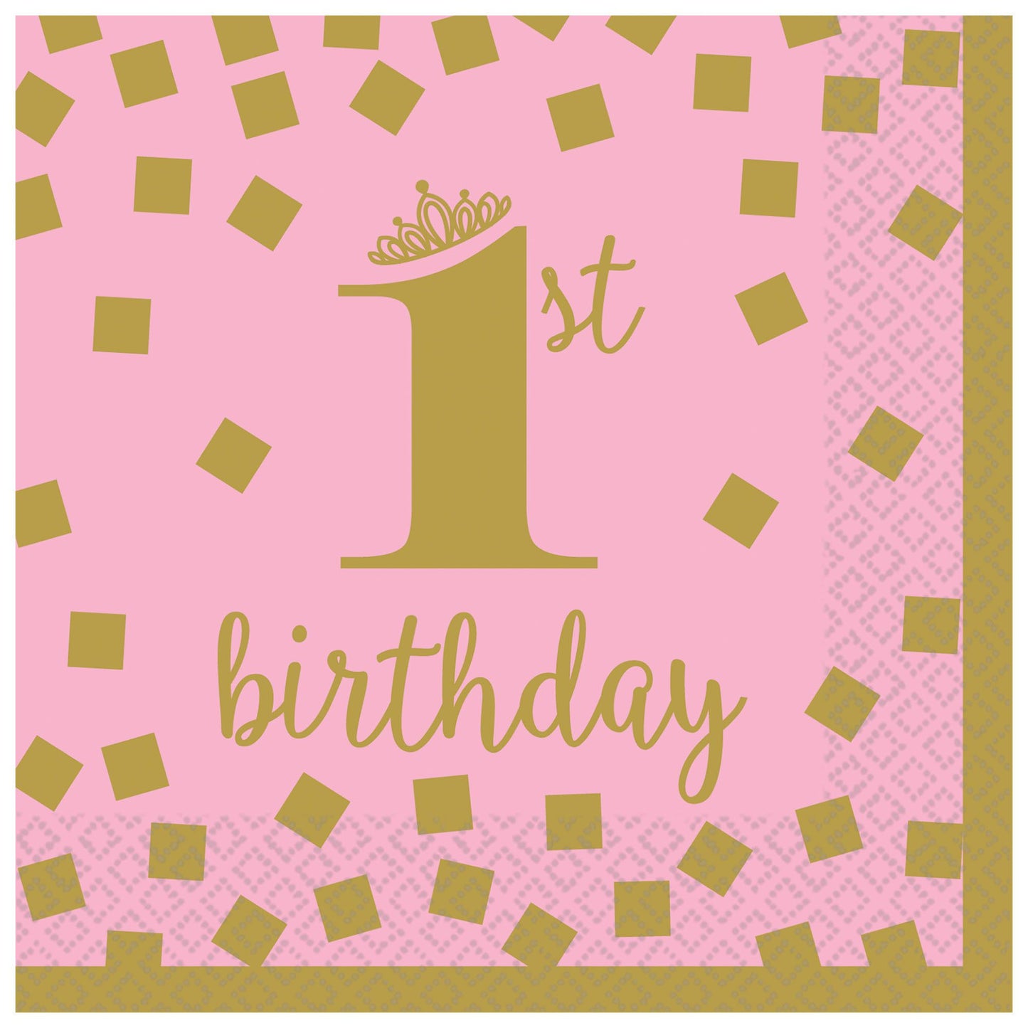 1St Birthday Girl Beverage Napkins